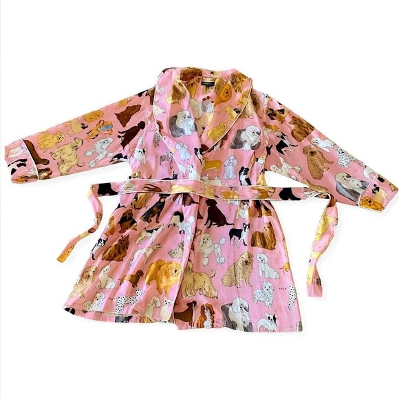 Anthropologie Karen Mabon Crufts Dog Theme Robe Size Large 10-14 - Picture 2 of 11